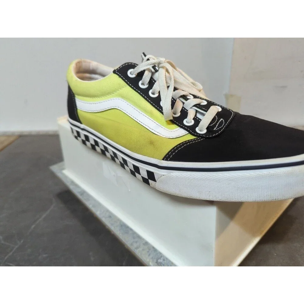Vintage Vans Tennis Shoe Size 1Men’s US Checkered Sole W/ Lime Green/Yellow